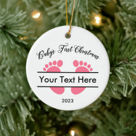 Personlig Baby:s första jul Julgransprydnad Keramik