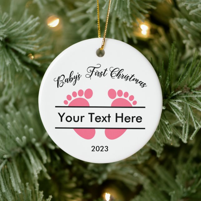Personlig Baby:s första jul Julgransprydnad Keramik (Träd)