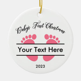 Personlig Baby:s första jul Julgransprydnad Keramik