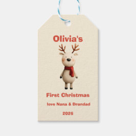 Personlig Baby:s första julprydnad Presentetikett