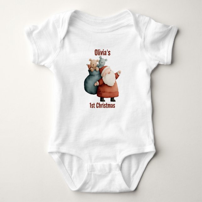 Personlig Baby:s första jultomte T Shirt (Framsida)