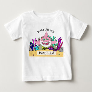 Personlig Baby Shark Bebis T Shirt