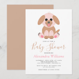 Personlig Baby Shower Gender Neutral Puppy Inbjudningar