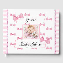 Personlig Baby Shower Guest Bok Rosa
