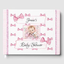 Personlig Baby Shower Guest Bok Rosa