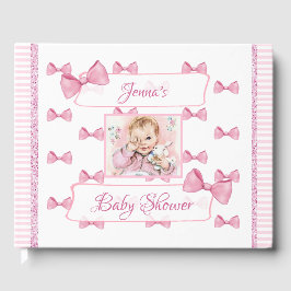 Personlig Baby Shower Guest Bok Rosa