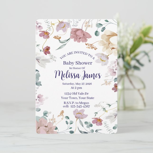 Personlig baby shower-inbjudan julkort (Stående Fram)
