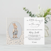 Personlig Baby Shower Inbjudan, Vintage Kanin