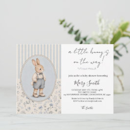 Personlig Baby Shower Inbjudan, Vintage Kanin Inbjudningar