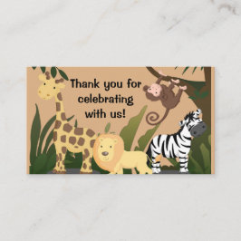 Personlig Baby Shower Jungle Animals Tilläggskort
