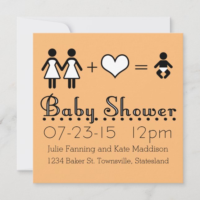 Personlig Baby Shower Modern ikon Mamma och Mamma Inbjudningar (Framsida)
