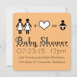 Personlig Baby Shower Modern ikon Mamma och Mamma Inbjudningar