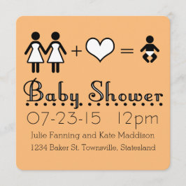 Personlig Baby Shower Modern ikon Mamma och Mamma Inbjudningar