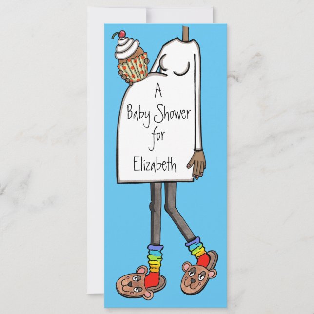 Personlig Baby Shower Mörk Hudton Inbjudningar (Framsida)