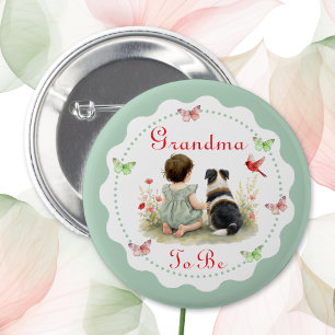 Personlig Baby Shower Mormor På Gång Knapp