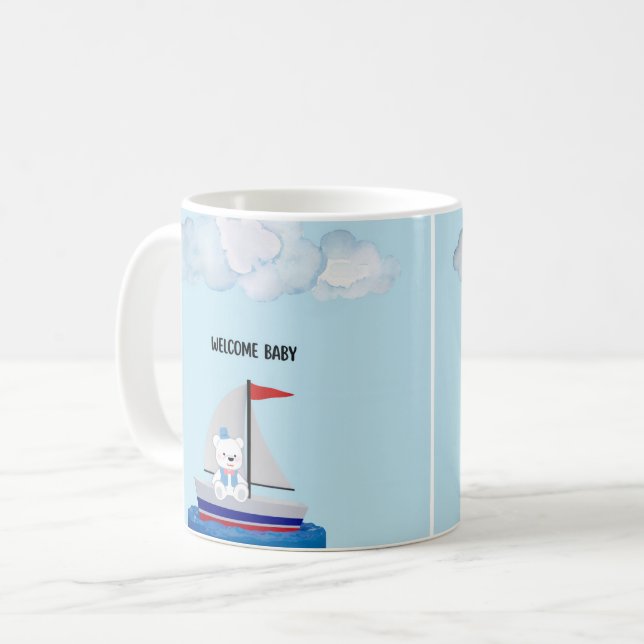 Personlig baby shower-mugg  kaffemugg (Framsida vänster)