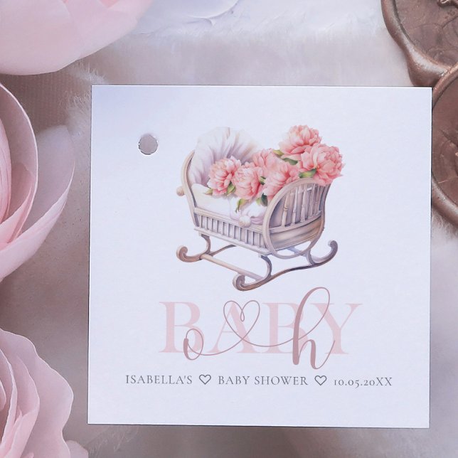 Personlig Baby Shower pastel Baby Basket Gåvor Etiketter (Skapare uppladdad)