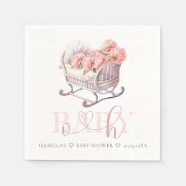 Personlig Baby Shower pastel Baby Basket Pappersservett