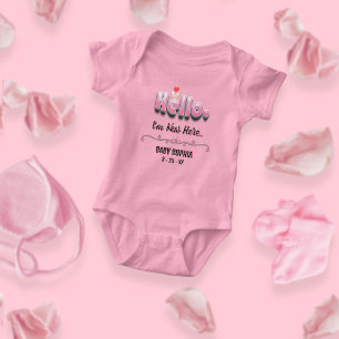 Personlig Baby Shower Söt Rosa Hej Hjärtat T Shirt
