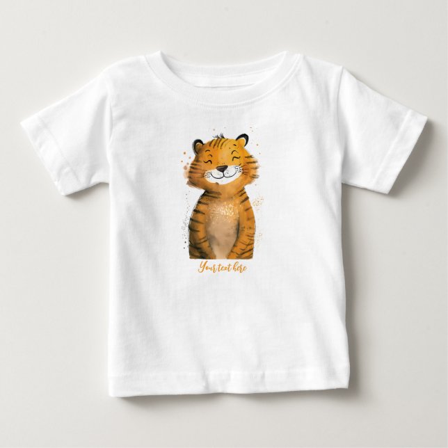 Personlig Baby Tiger Tee (Framsida)