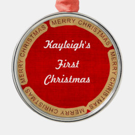 Personlig baby under den första jul julgransprydnad metall