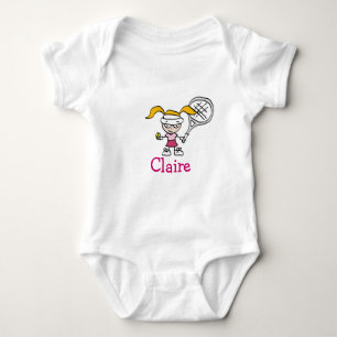 Personlig baby utrustning med tennis-tecknad t shirt