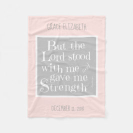 Personlig Baby, Verse från Timothy, rosa/grått Fleecefilt