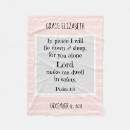 Personlig Baby, w Natt Prayer (Psalm 4:8) Fleecefilt
