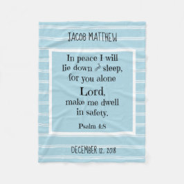 Personlig Baby, w Natt Prayer (Psalm 4:8) Fleecefilt