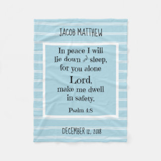 Personlig Baby, w Natt Prayer (Psalm 4:8) Fleecefilt