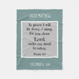 Personlig Baby, w Natt Prayer (Psalm 4:8) Fleecefilt