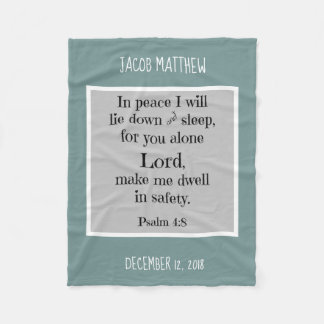Personlig Baby, w Natt Prayer (Psalm 4:8) Fleecefilt