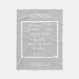 Personlig Baby, w Natt Prayer (Psalm 4:8) Fleecefilt