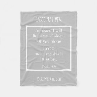 Personlig Baby, w Natt Prayer (Psalm 4:8) Fleecefilt