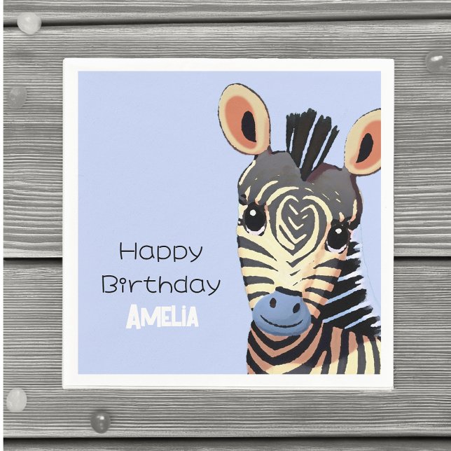 Personlig Baby Zebra Birthday Pappersservett (Skapare uppladdad)