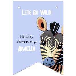 Personlig Baby Zebra Birthday Vimplar