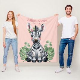 Personlig Baby Zebra Girls Safari Fleecefilt
