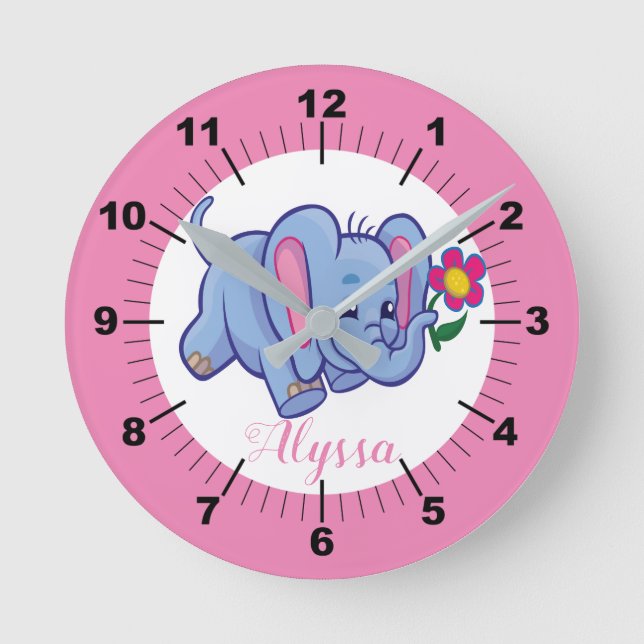 Personlig Baby Zebra Square Wall Clock Rund Klocka (Framsida)