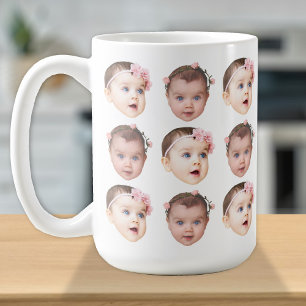 Personlig babyansikte 2 foton Söt kaffemug Kaffemugg