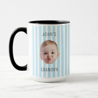 Personlig babyansikte fotostribe babybild mugg