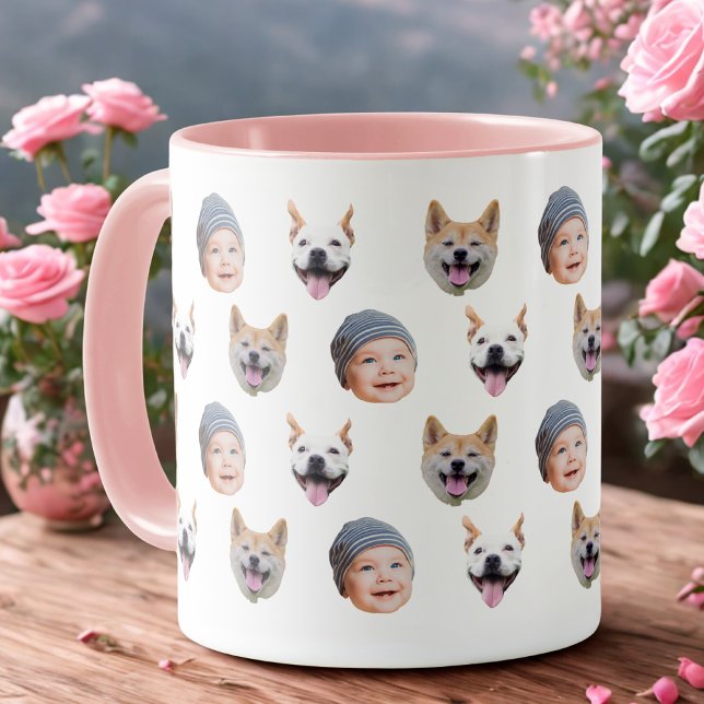 Personlig babyansikte kaffekopp, 3 foton       mugg (Skapare uppladdad)