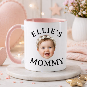 Personlig babyansikte Mamma Pappa fotopresent Mugg