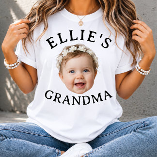 Personlig babyansikte Mormor Anpassad fotgåva T Shirt