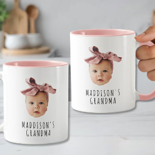 Personlig babyansikte mormor mugg