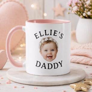 Personlig babyansikte Pappa Mamma fotopresent Mugg