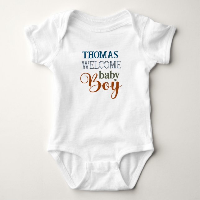 Personlig babybody i jerseymaterial t shirt (Framsida)