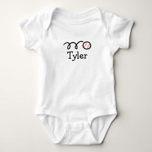Personlig babybody med baseball t shirt (Framsida)