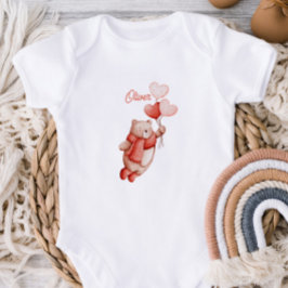 Personlig babybodysuit med en akvarellbjörn t shirt