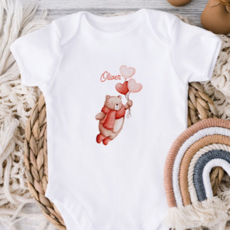 Personlig babybodysuit med en akvarellbjörn t shirt