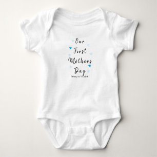 Personlig Babydress Blue star 1:a mors dag T Shirt